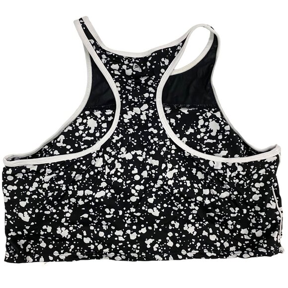 Fabletics Moorea Black White Paint Splatter Print Sports Bra Stretch Size XXL - Picture 4 of 7